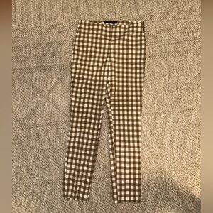 Zara Brown and White Gingham Trousers